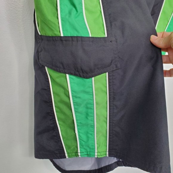 GAP Black Green Activewear Beach Wear Water Sports Board Shorts Size 35 - Picture 4 of 10
